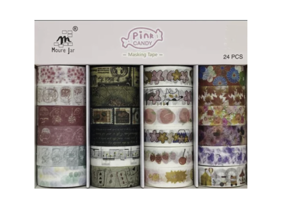 Washi Tapes Decoradas Kit com 24 rolos Pink Cand - Imagem 4