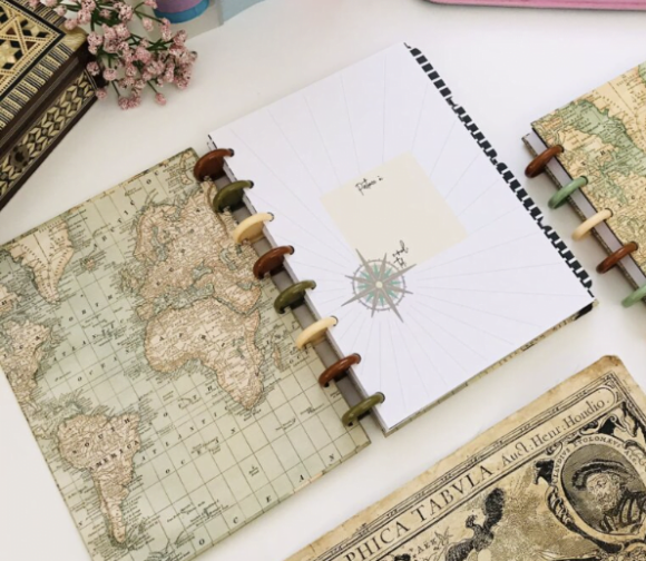 Caderno Inteligente de Disco Mapa Mundi Tamanho A5 (médio) - Imagem 3