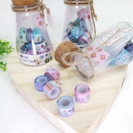 Garrafinha com mini washi tapes surpresa