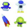 Cartela com 4 borrachas Tema Espaço Astronauta (variado) - Image 2