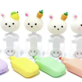 Kit com 6 Marca Textos Coelhinhos Fofos tons Pastéis