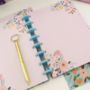 Caderno Inteligente de Disco Floral Turquesa Tamanho A5 (médio) - Image 4