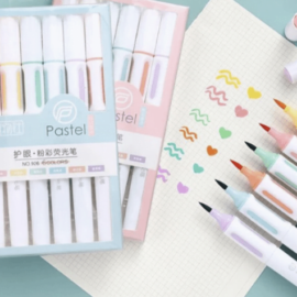 Kit Brush Pen 6 Tons Pasteis Importado
