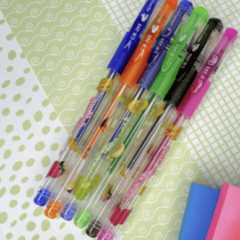 Kit com 6 canetas em gel com cheirinho de frutas