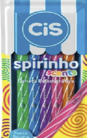 Kit com 5 canetas CIS Spirinho com cheirinho