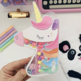Kit de Miçangas com Estojo Embalagem Unicórnio